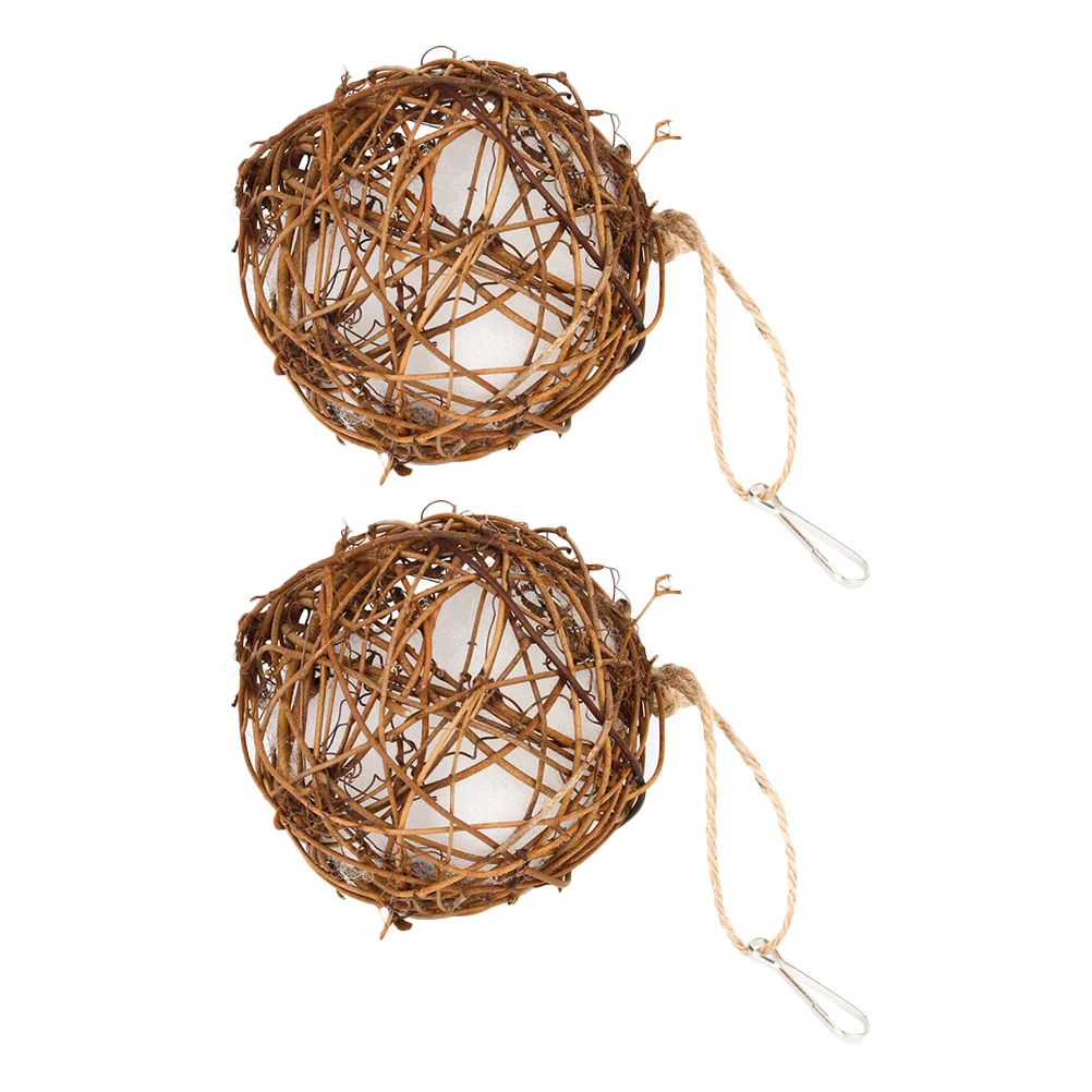 

2 Pcs Bird Nesting Material Bird Cotton Balls Toy Parakeet Chewing Toy Hummingbird Nesters Outdoors Refillable Balls