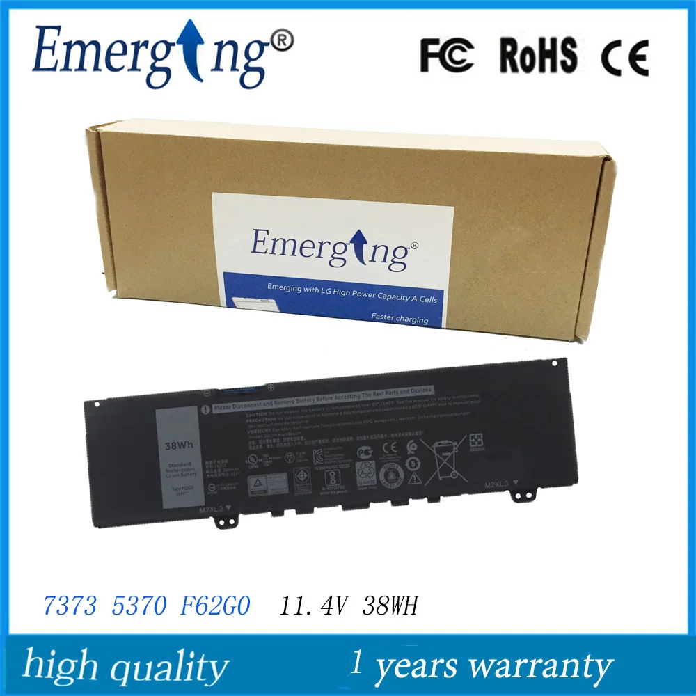

11.4V 38WH New Original Laptop Battery F62G0 for Dell Inspiron 13 5370 7370 7373 Vostro 5370 RPJC3 P87G 39DY5