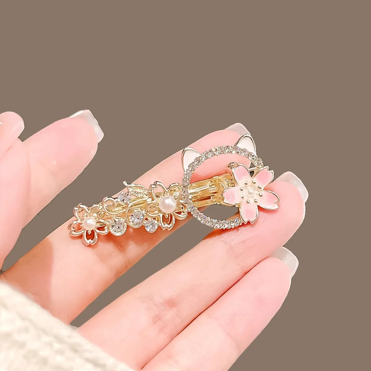 Аксессуары для волос Sweet Cherry Blossom заколка с изображением кота милая боковой