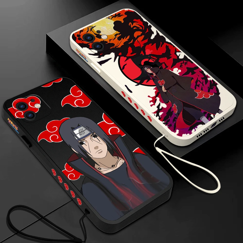 

Anime Naruto Sasuke Uchiha Itachi Phone Case For Samsung A53 A50 A52 A52S A51 A72 A71 A73 A81 A91 A32 A30 4G 5G with Hand Strap