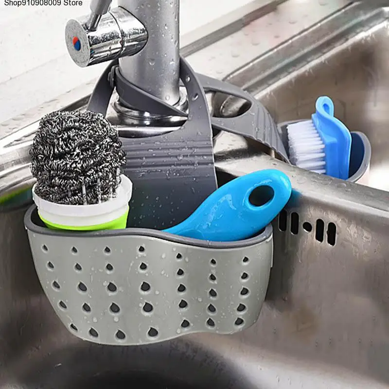 

Portable Basket Home Kitchen Hanging Drain Basket Bag Bath Storage Tools Sink Holder Storage Baskets Kitchen Accessory