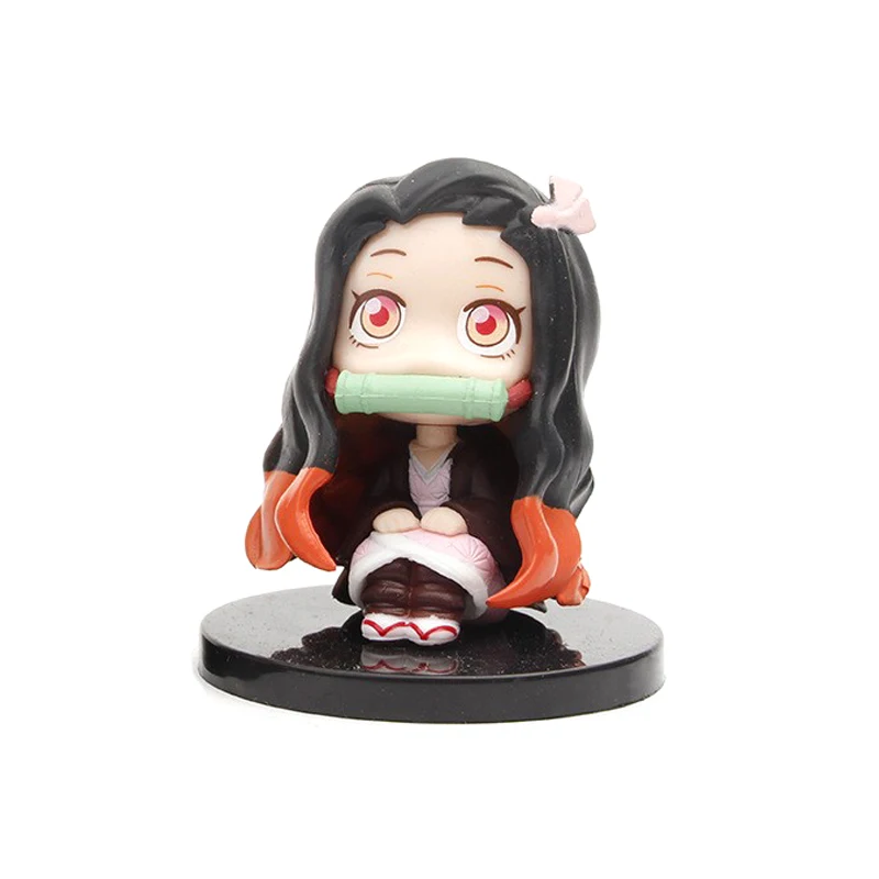 Фото Аниме Фигурка 7 см, рассекающий демонов, Nezuko Tanjirou Zenitsu Inosuke Kyoujurou Kanawo Kawaii, игрушка Q, фигурка Nendoroid из ПВХ, подарки №3