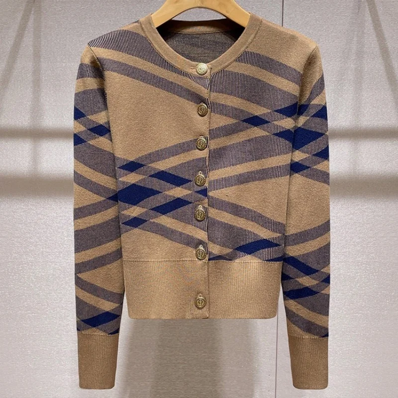 Роскошный брендовый дизайн 2024 осенне-зимний вязаный кардиган с длинными