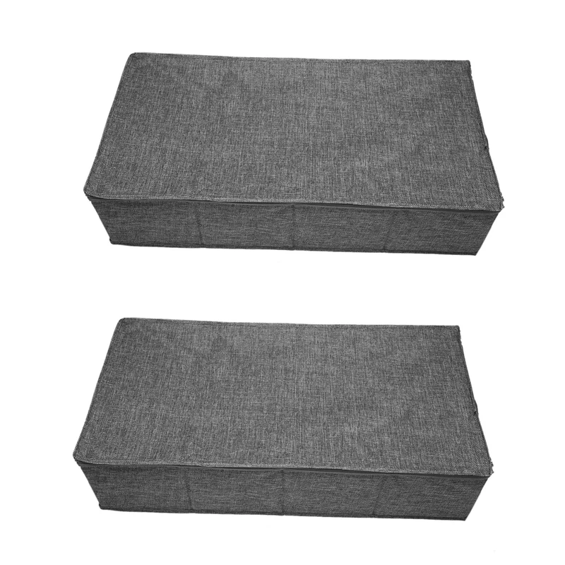 

2X Under Bed Storage Bins With Lids, Under Bed Shoe Organizer, Attic Storage Box Underbed Storage Bag L