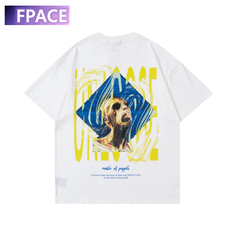 

2022 Spring and Summer New National Fashion Brand Retro Short Sleeve Hip Hop Cool Printed Loose round Neck T-shirt