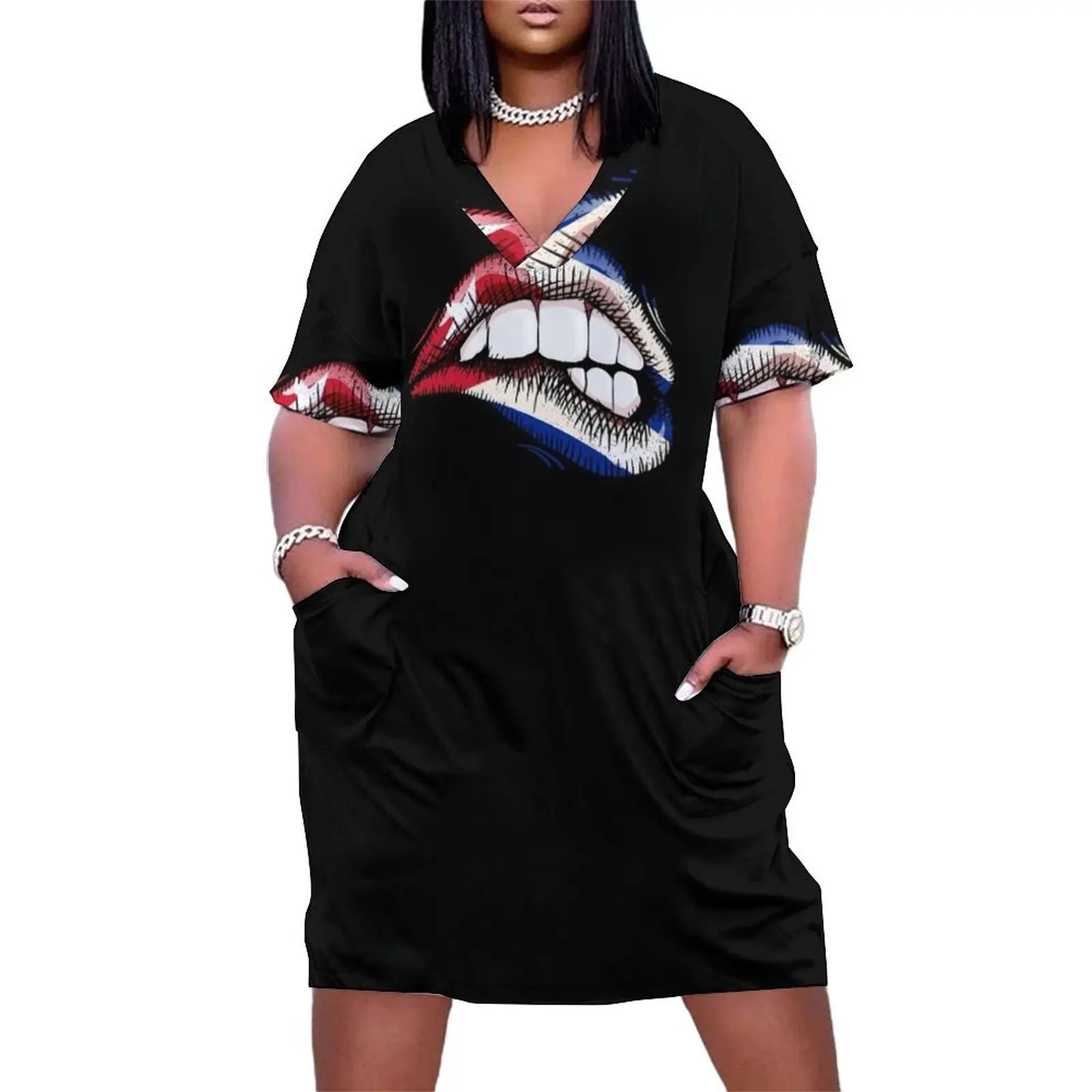 Сексуальное платье с кусащими губами флаг Куба кубинская любовь свободное