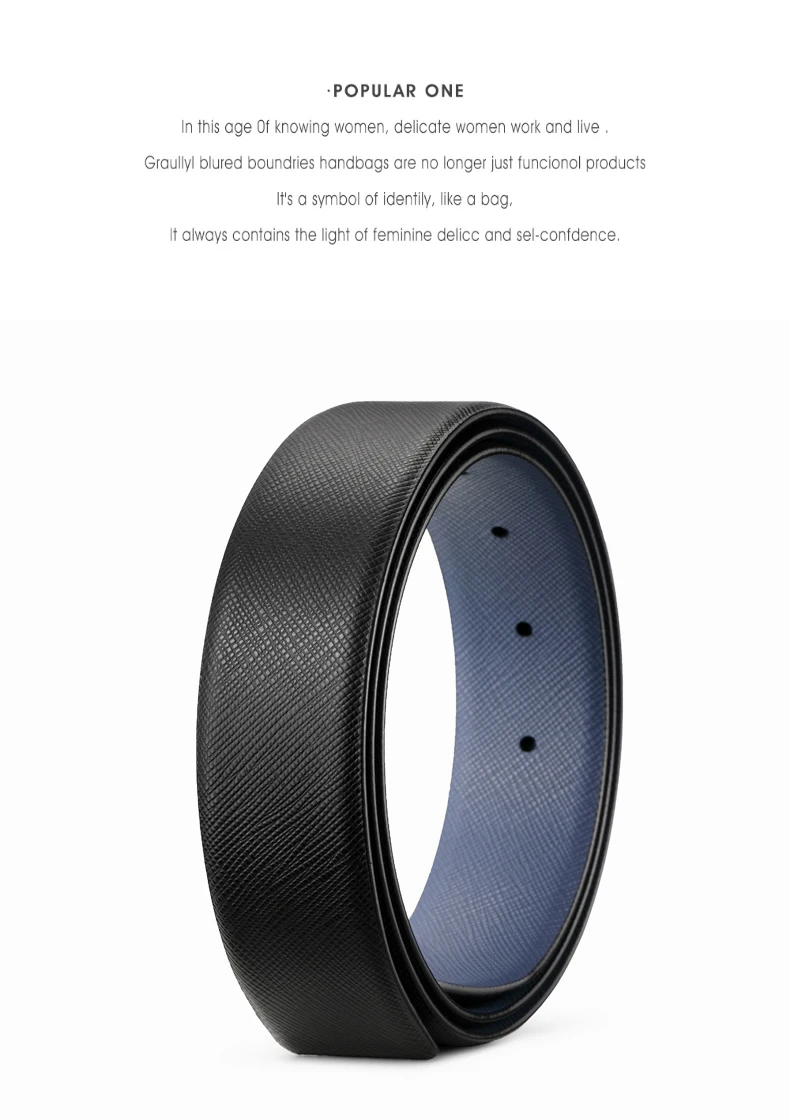 Двухсторонняя кожа без кожи головы Мужская и пряжки H-образный ремень с чистым