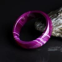 natural purple chalcedony hand carved wide bracelet fashion boutique jewelry women purple agate beauty bracelet