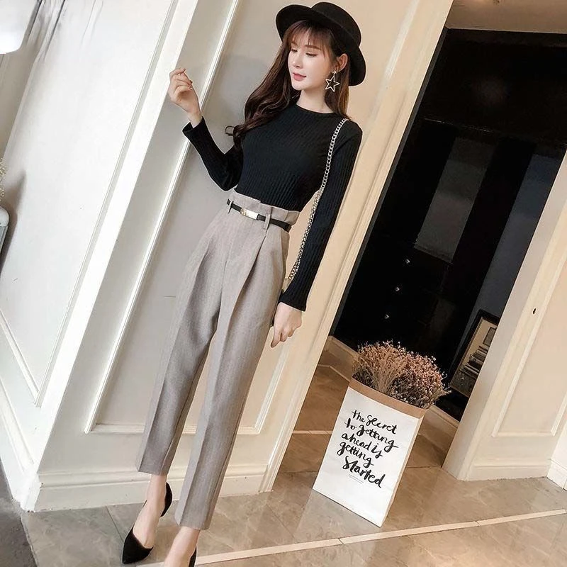 

Women Spring Autumn 2022 New High Formal Business Slim Top and Pants Female Office Ladies Fashion Work Wear 2 Pieces Suits Q01