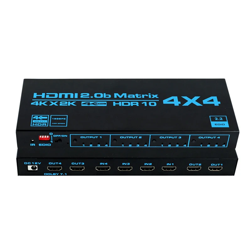 

HDR 10 4x4 HDMI Matrix 4K 60hz HDMI2.0 Switch Splitter 4 In 4 Out EDID Video Converter for PS5 PS4 Xbox Camera PC To TV Monitor