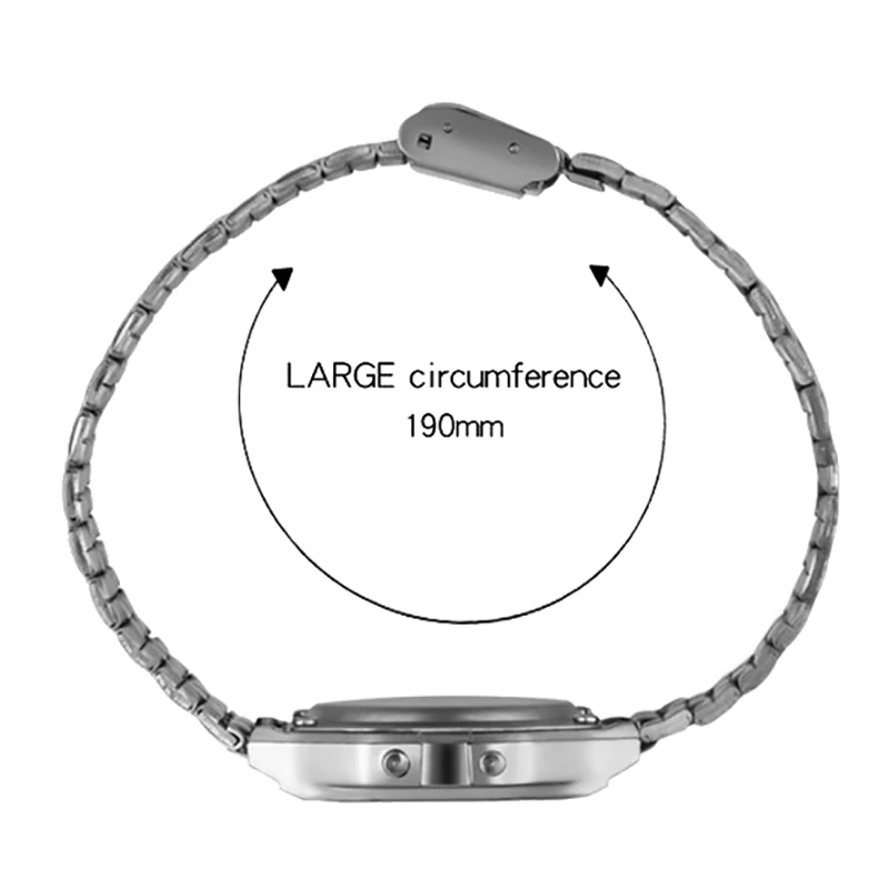 Светодиодные наручные цифровые часы с ремешком из нержавеющей стали