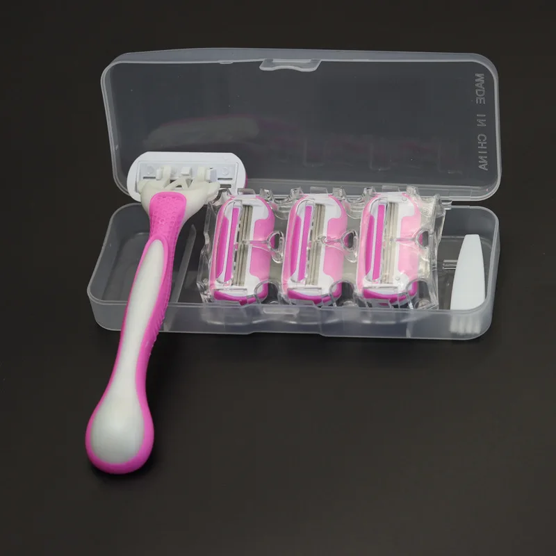 

Безопасная бритва для женщин и женщин, 3-слойные лезвия, бритвенный станок, T-образная отделка, Сменная головка, безопасный эпилятор для тела, мужское удаление волос