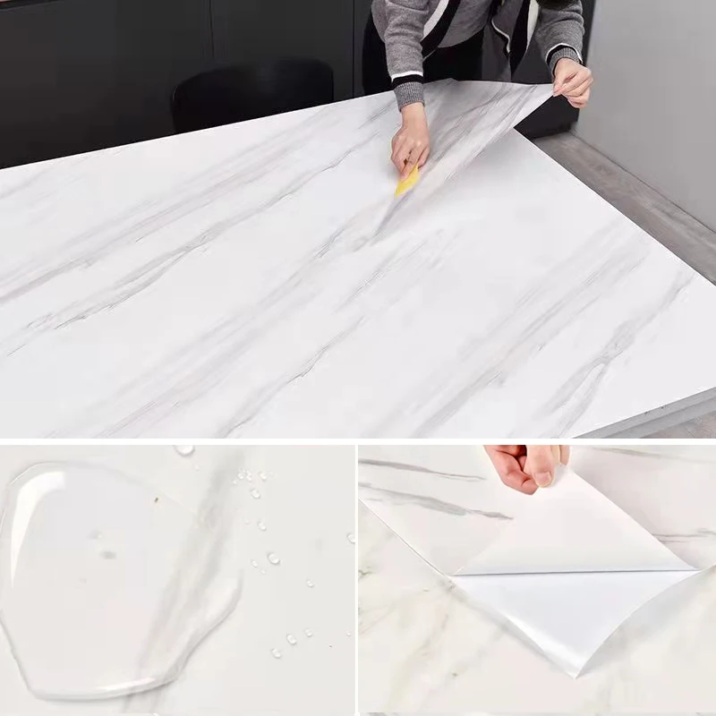 

80cm Width Vinyl Self Adhesive Waterproof Wallpaper Marble For Walls In Rolls Contact Paper Wall Stickers Film Kitchen Home Deco