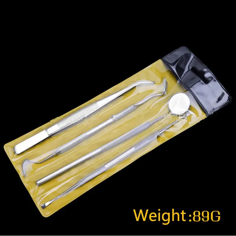 

4Pcs Teeth Whitening Kit Stainless Veneers for Teeth Dental Tools Dentist Sets Tooth Scraper Scaler Pick Set Mirror Instruments