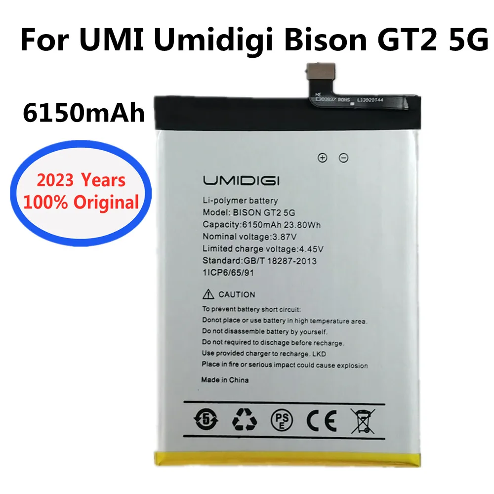 

2023 Years New 100% Original Battery For UMI Umidigi Bison GT2 5G Bateria 6150mAh Replacement Battery Tracking Number + Tools