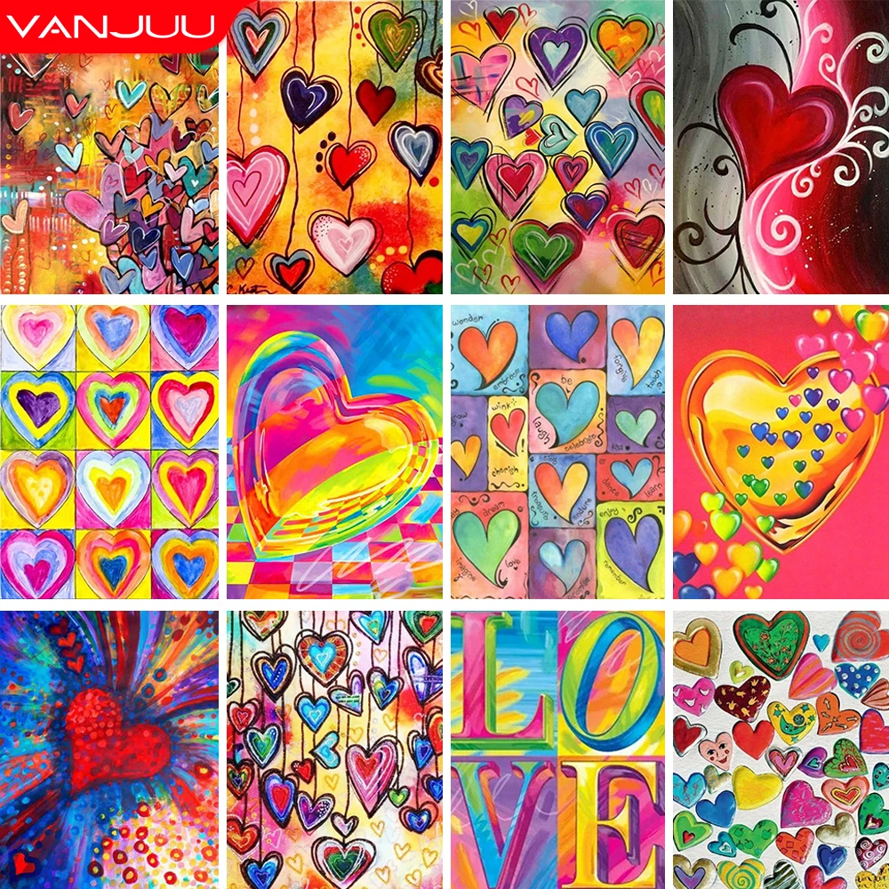

5D Diamond Painting Mosaic Rainbow Love Full Drill Diamond Embroidery Diy Heart Pride Rhinestones Painting Kit