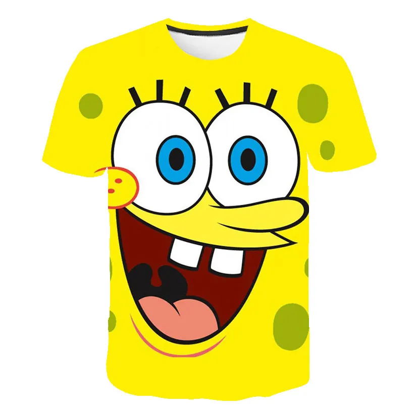 3-14 Years old Hot Sale New funny Piestars and SpongeBobs 3D T Shirt T-Shirt boy girls Tshirt Casual Sport Top Tees 3-14T |
