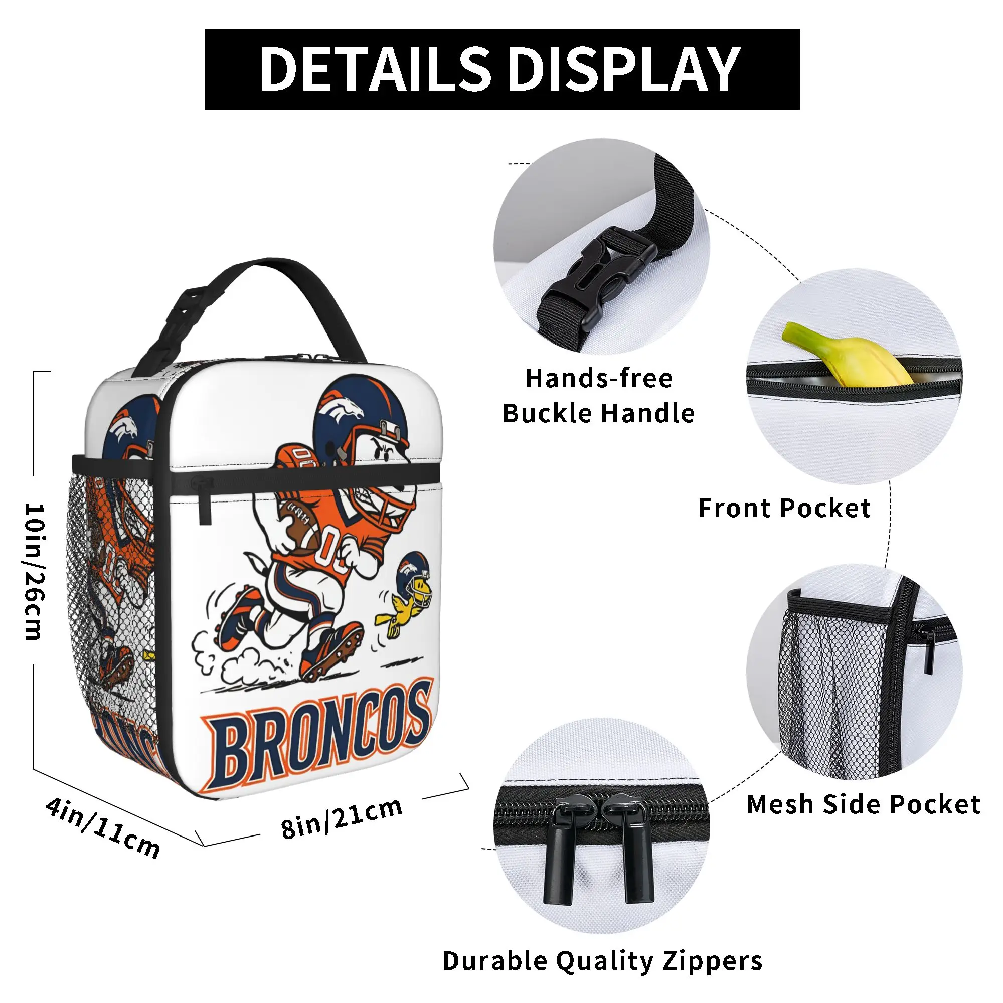 Фото Термосумка для обедов Denvers Snoopy American Football Broncos, большая, для еды, сумка-холодильник, ланч-бокс для школы, для мужчин и женщин №5
