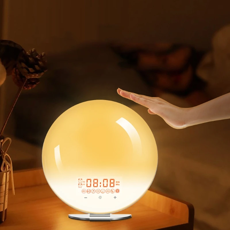 7 Colors Sunrise Sunset Simulation Fm Radio Nightlight Natural Sounds Snooze Bedside Decoration