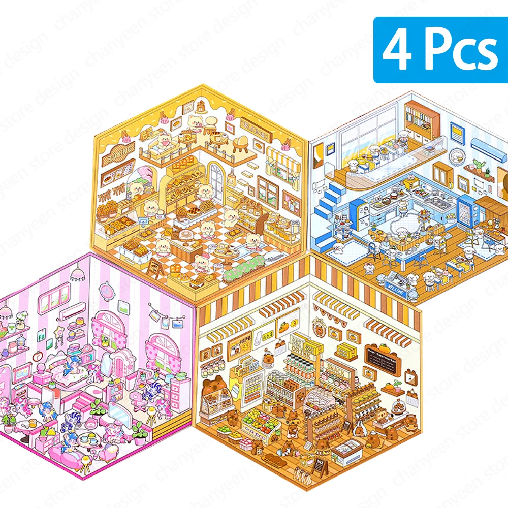 

3D мультяшные наклейки для ландшафтного дизайна LZH015