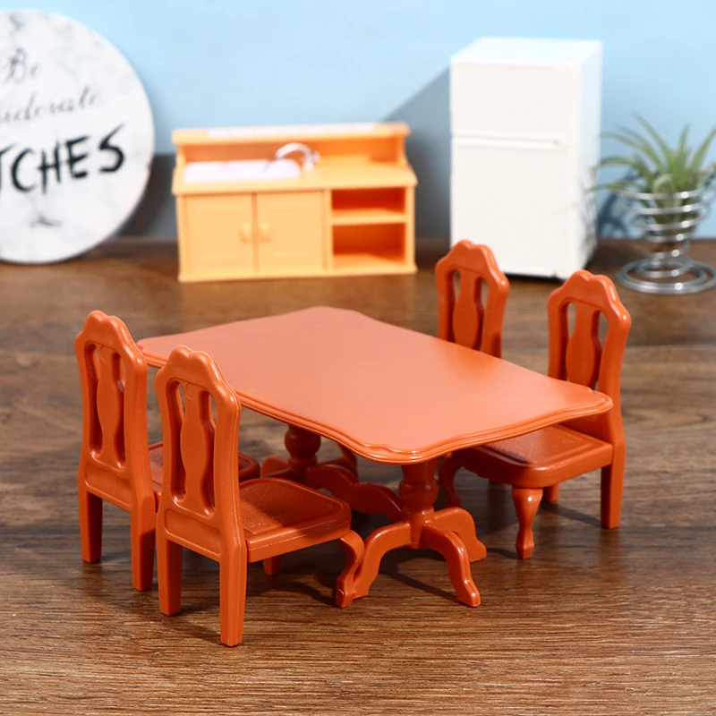 Кукольный домик мини-стол и стул мебель для кухни гостиной модель игрушек 2022