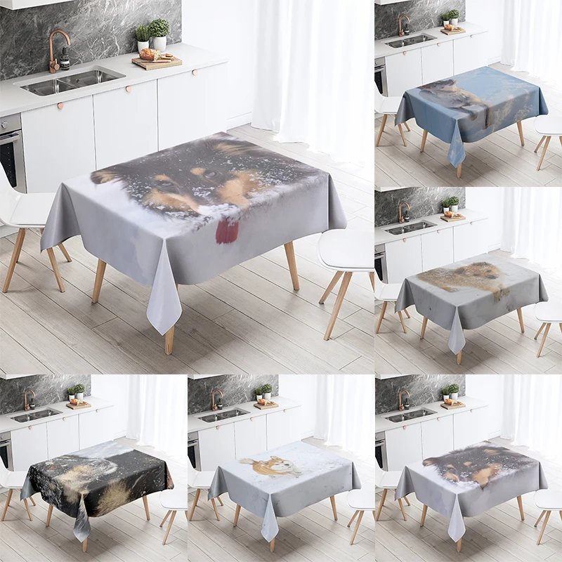 

Cute Puppy Animal Tablecloth Party Restaurant Banquet Decor Stain Resistant Waterproof Tablecloth Home Table Decoration