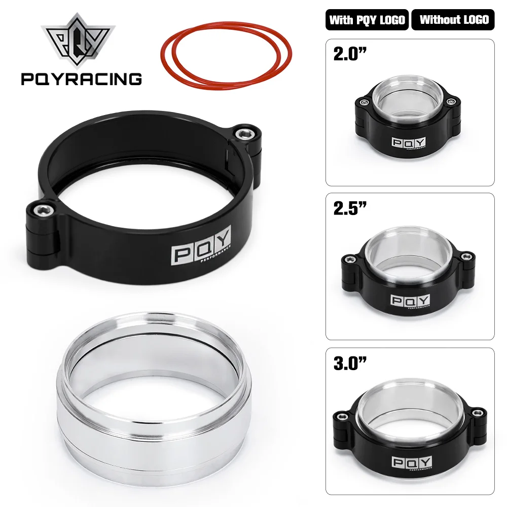 PQY - Exhaust V-band Clamp w Flange System Assenbly Anodized Clamp For 2" 2.5" 3" OD Turbo Dump Pipe PQY-VCE01/02/03