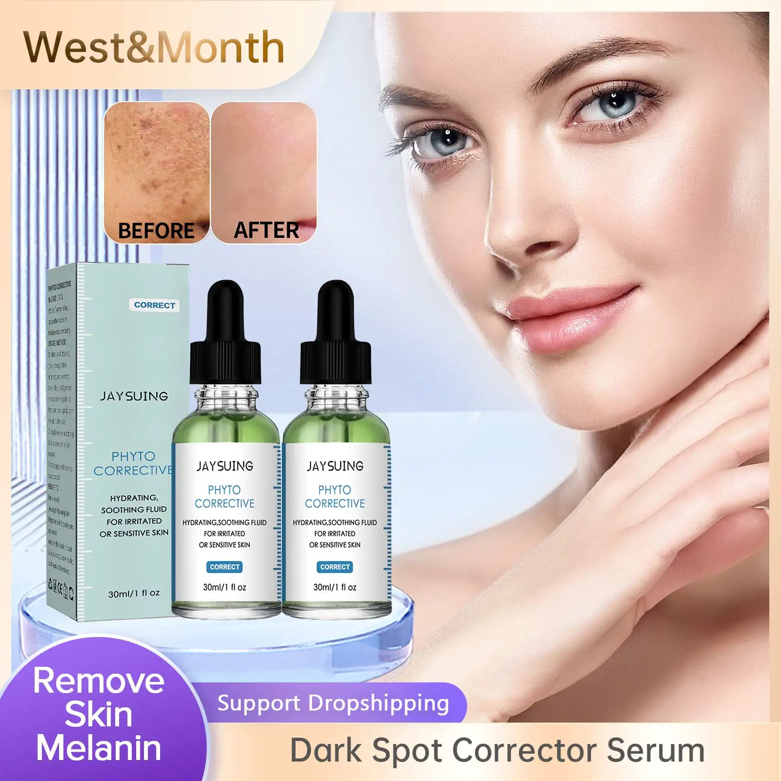 

Dark Spot Corrector Serum Deep Whitening Removal Brighten Skin Black Spots Fade Pigment Freckle Melanin Face Essence Skin Care