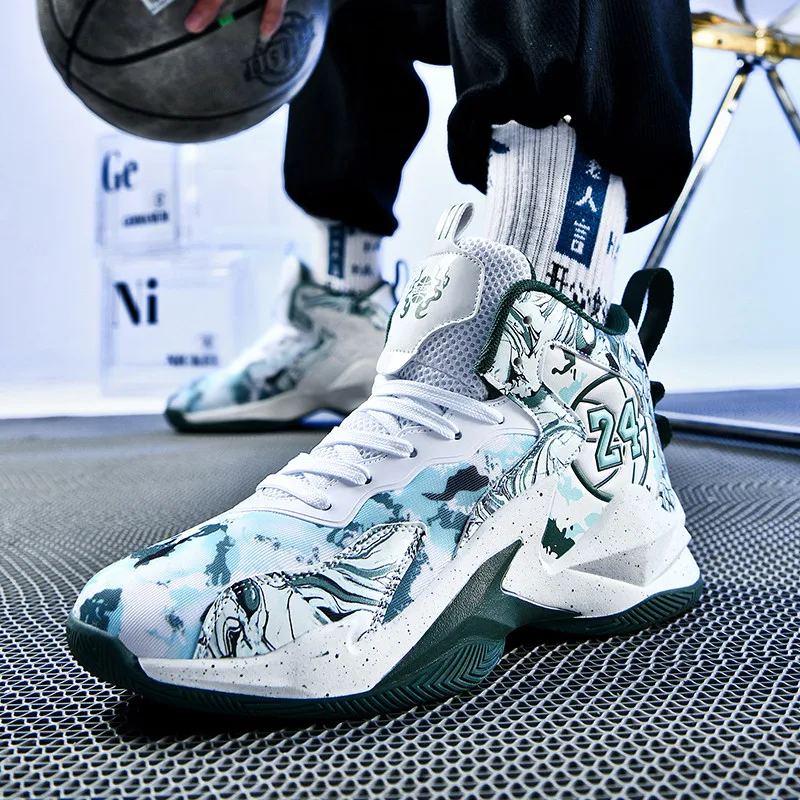 Spring Unisex Purple Men's  Basketball Sneakers Professional High Top Women's Sports Shoes Comfortable Basketball Shoes for Men