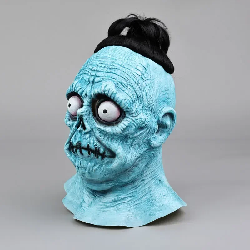 Ужасная маска зомби с париком реалистичный персонаж фильма на всю голову скелет