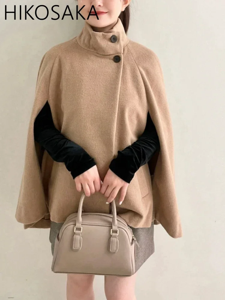 Осень-зима 2024 элегантные шерстяные пальто новая накидка с милым меховым