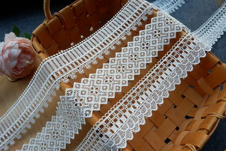Кружевная лента с вышивкой из полиэстера французское кружево гипюровая ткань