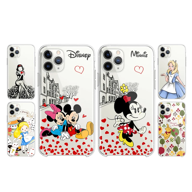 

Mickey Mouse Anime Transparent Phone Case For Apple iPhone 14 13 12 11 Mini XS XR X Pro MAX 8 7 6 Plus SE 2020 Cover Shell Coque
