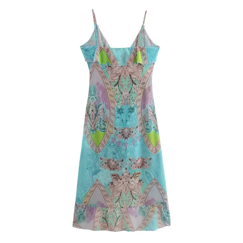 Unizera2024 Женское Летнее Модное Длинное Платье С V-образным Вырезом На Тонких