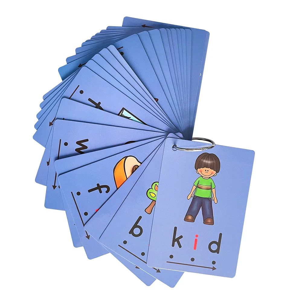 131 карт Phonics CVC Words flashcards Sight Word Flash cards для малышей дошкольного обучения | Игрушки и
