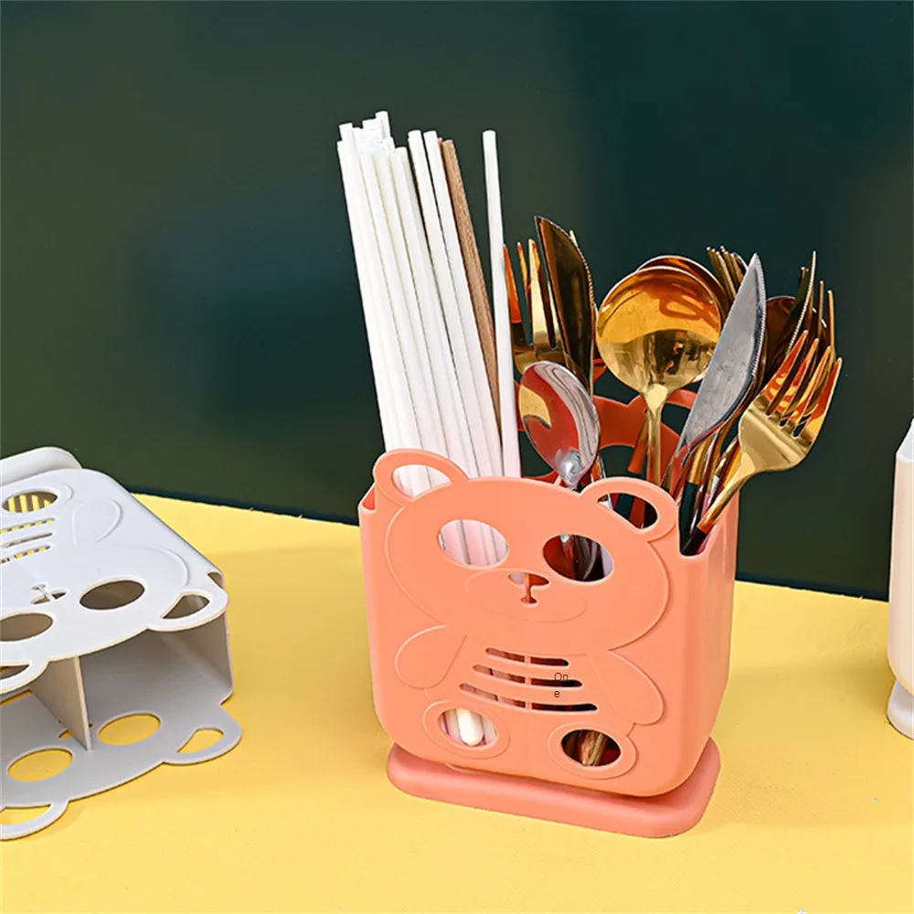 

Saving Space Panda Chopstick Cage Durable Chopsticks Shelf Drainage Design Anti-slip Design Storage Cartridge Wear-resistant