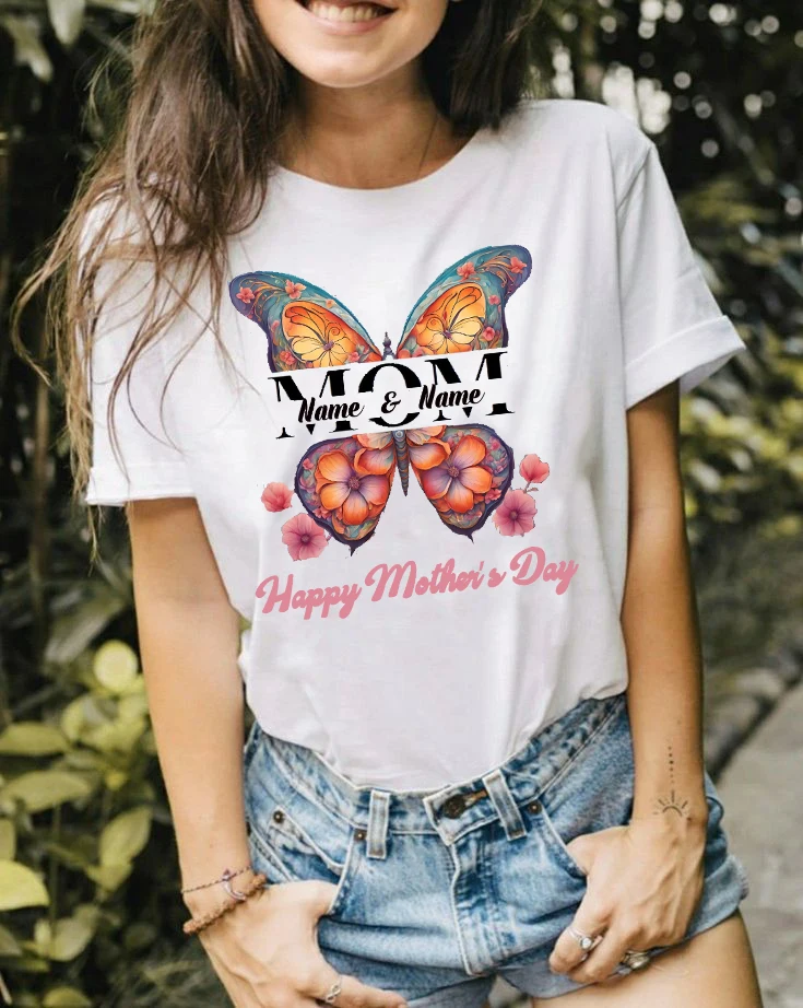 Толстовка Butterfly Mama рубашка для мамы с текстом на заказ подарок день матери в