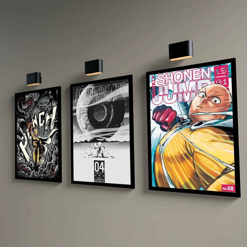 O-ONE Japanese Anime MANs P-PUNCH Poster Sticky Wall Art Printing Waterproof Home Living Bed Room Bar Hallway Aesthetic Decor