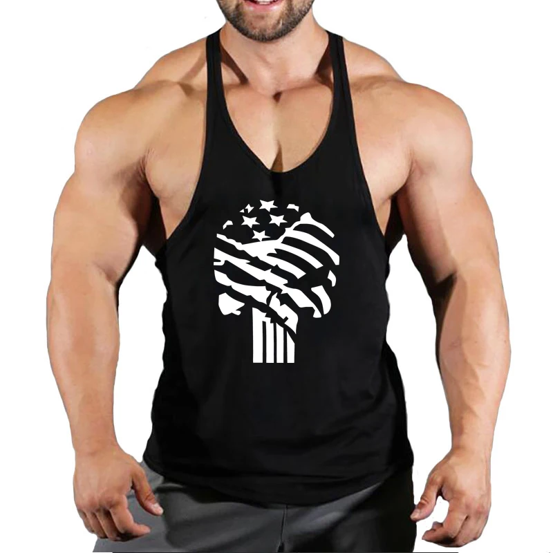 

2022 Gym Muscle Sports Running Fitness Training Vest Men's Cotton Loose Trend Bodybuilding Sleeveless Vest Printing