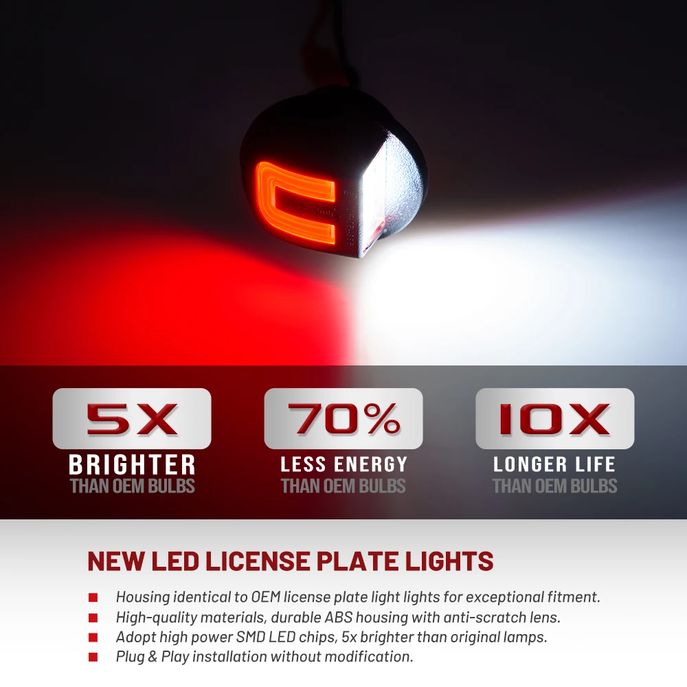 2 шт. OLED лампа освещения номерного знака для Ford F-100 F-150 F-250 F-250HD F-350 Explorer Ranger Lincoln Mark LT