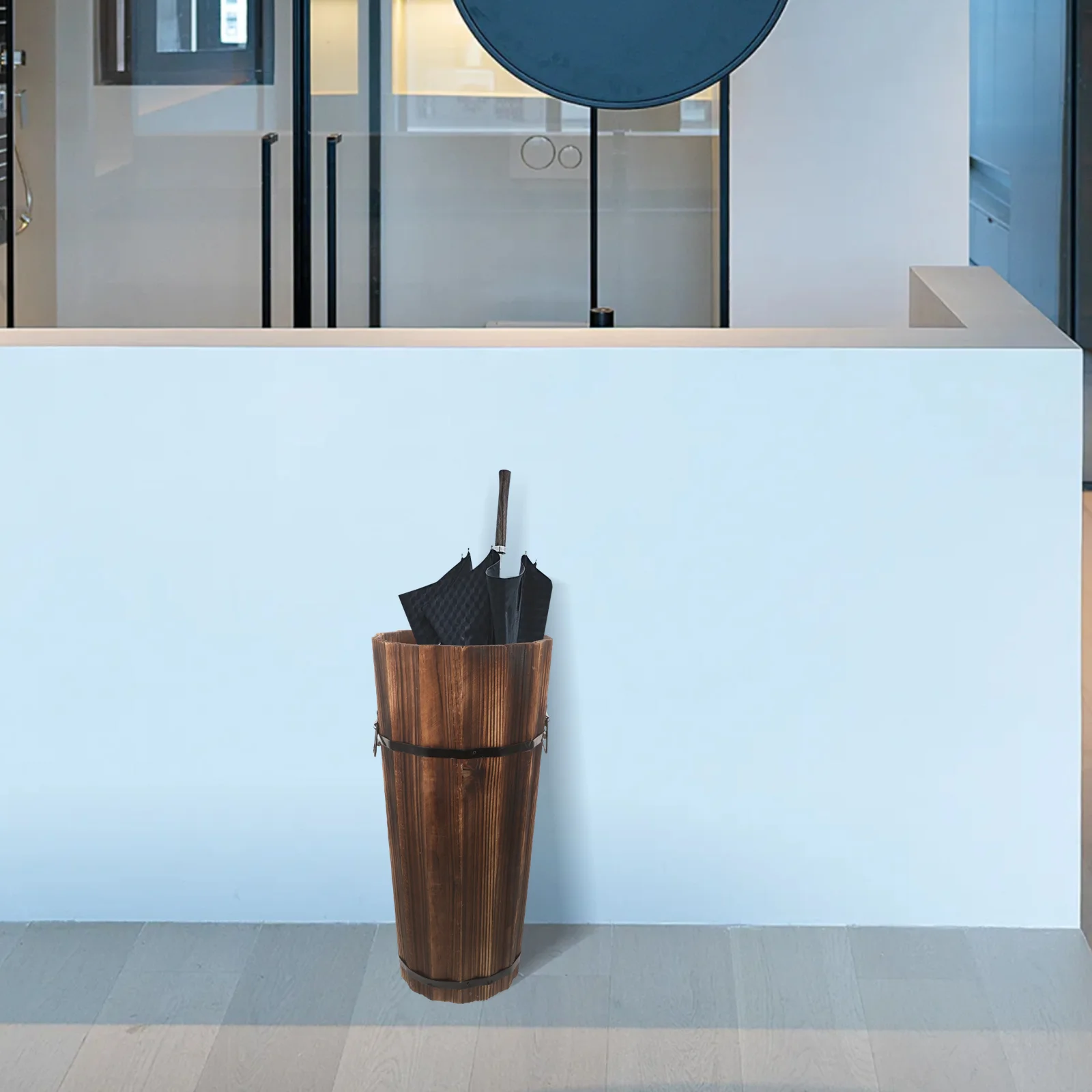 Деревянная стойка для ведра зонта мусорный бак плетеные стеллажи хранения