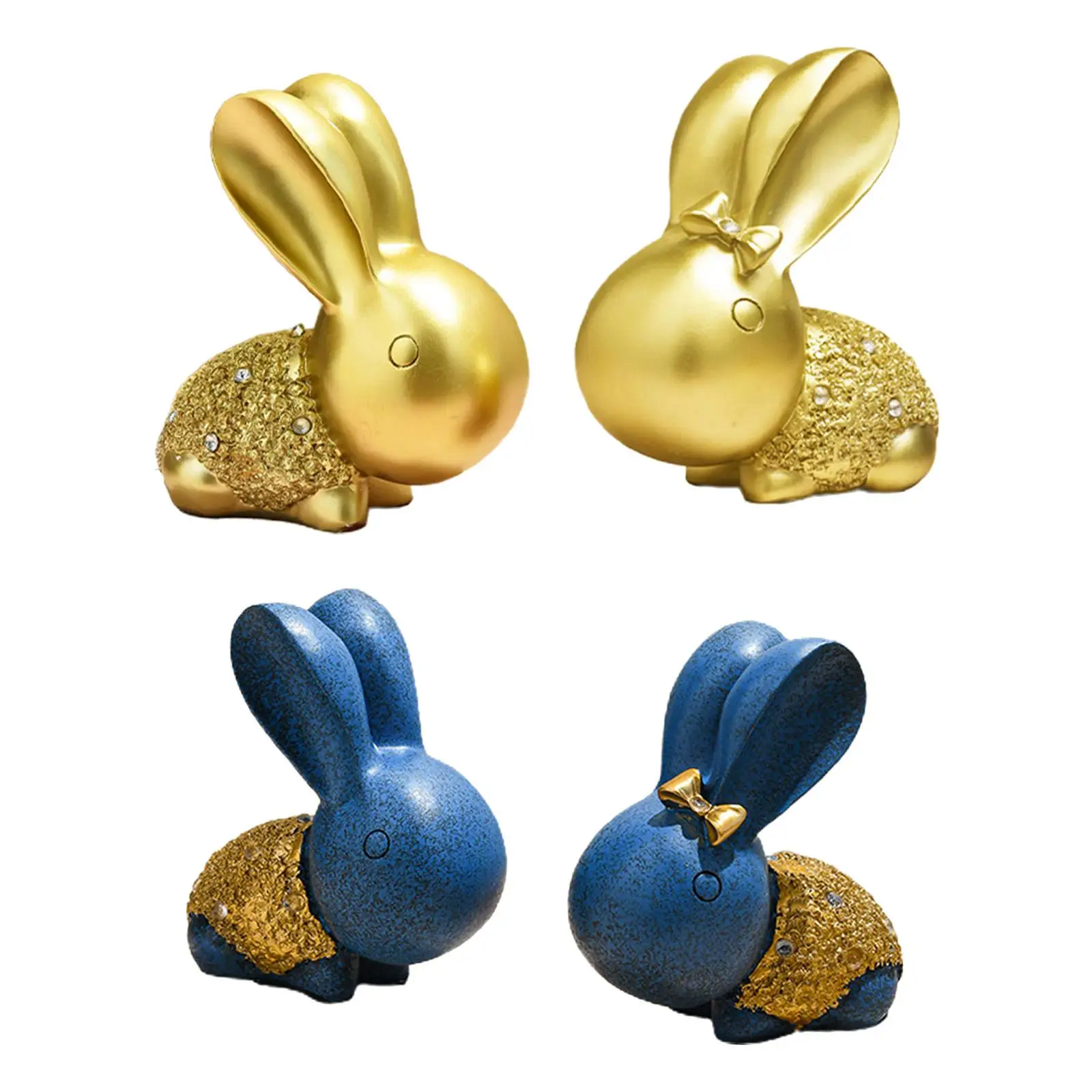 

2x пара украшение, статуэтки с кроликом декоративное настольное украшение для спальни