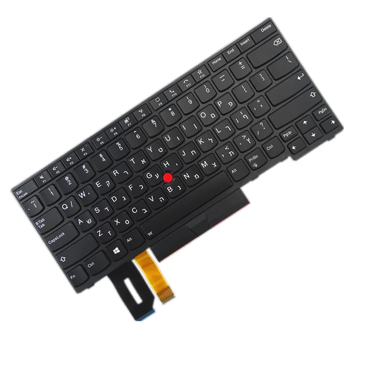 Ивритская клавиатура для ноутбука подходящая Lenovo ThinkPad T14 GEN1 GEN2 P14S серебристая