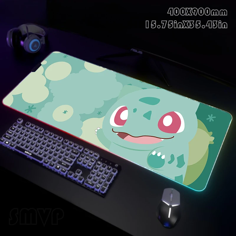 

Cute Large RGB Mouse Pad XXL Gaming Mousepad LED Mouse Mat Gamer Mousepads Luminous Table Mats Desk Pads With Backlit