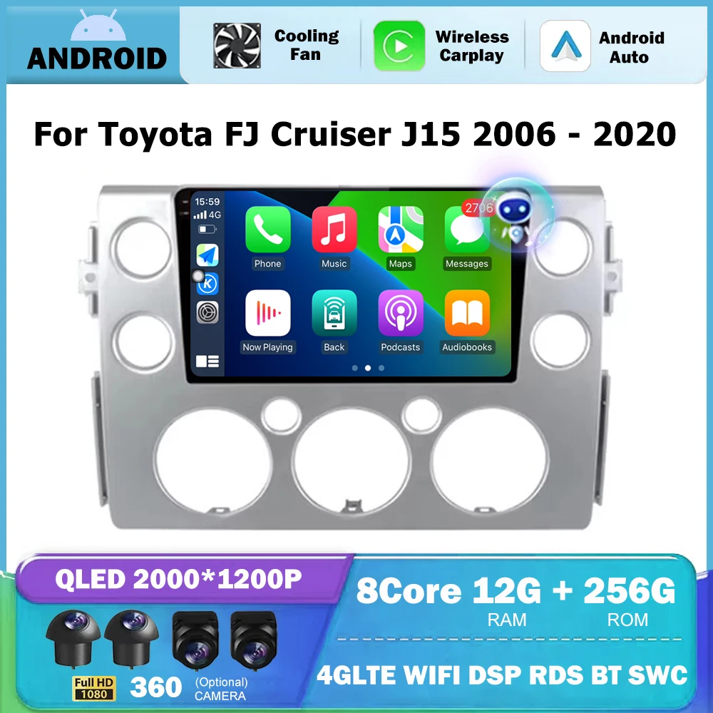 9 'ɺndroid авто для Toyota FJ Cruiser J15 2006 - 2020 беспроводной CarPlay 4G Wifi Автомобильный - Цена: 46999