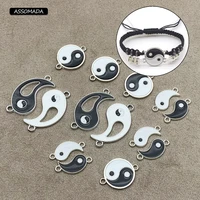 assomada 5pair tai chi pendants for bracelet lovers friends necklaces yinyang tai chi charms pendant diy jewelry making supplies