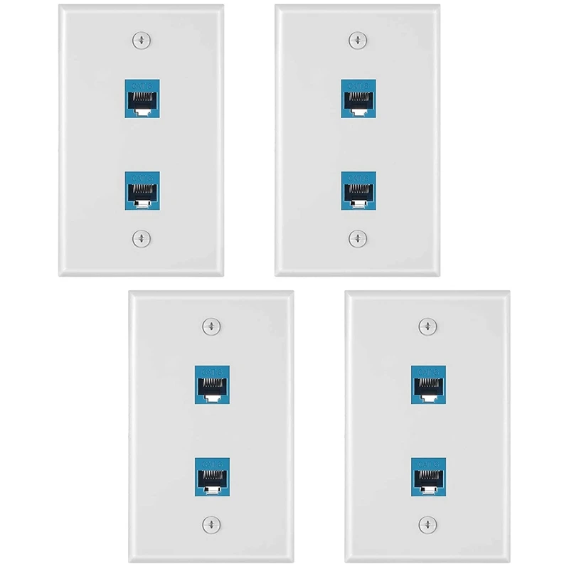 

8 шт., настенная пластина с 2 портами Ethernet, разъем RJ45 Cat6 «Мама-мама»