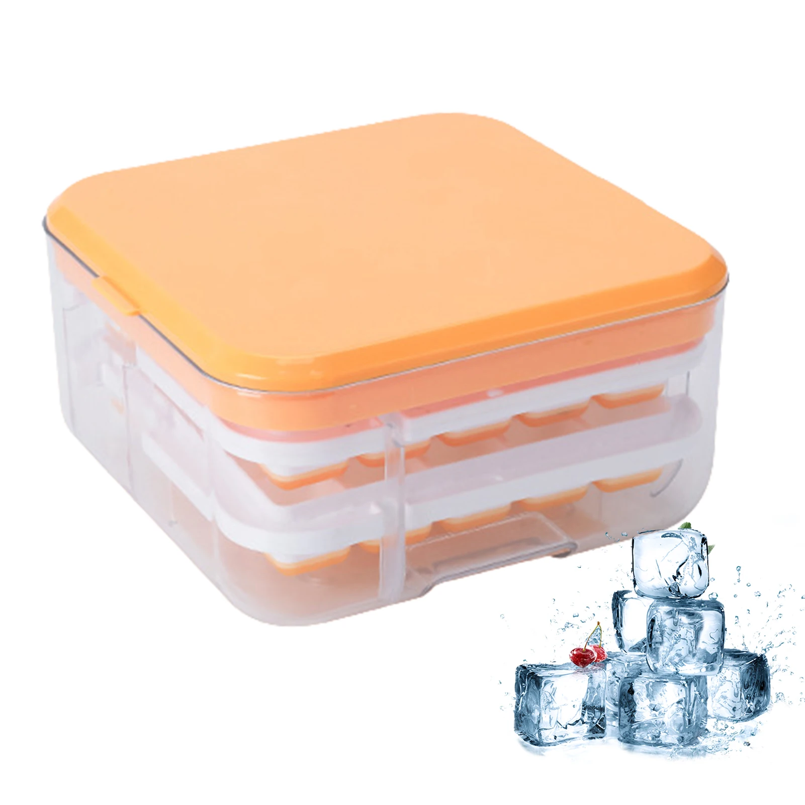 

Ice Cube Tray Ice Mold Makers With Bin Ice Cube Trays For Freezer Press To Release All Ice Cubes Removable Lid For Home Bar And