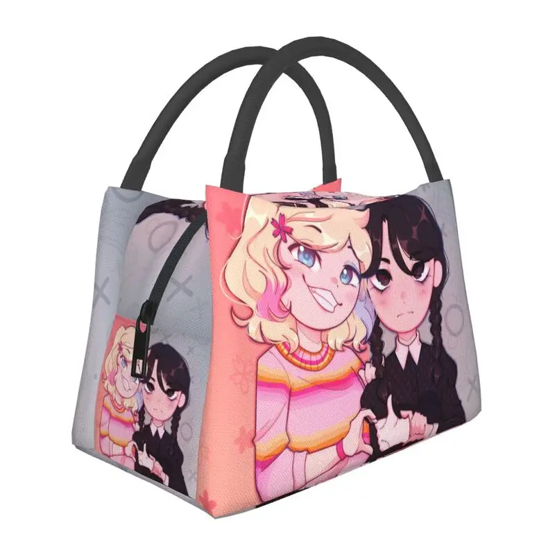 

Wednesday Addams And Enid Lunch Box Women Waterproof Cooler Thermal Food Insulated Lunch Bag Hospital Office Pinic Container