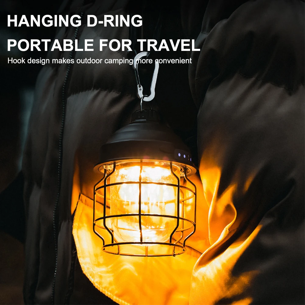 

1Pcs Portable Camping Light USB Rechargeable LED Hanging Lantern 3 Modes Dimming Outdoor Lamp Waterproof for Fishing Backpacking